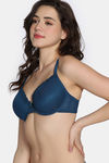 Zivame Coquette Blush Padded Wired 3/4Th Coverage Lace Bra - Gibraltor Sea — thumbnail 4
